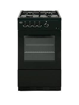 swan sx1031b 50cm single oven gas cooker black